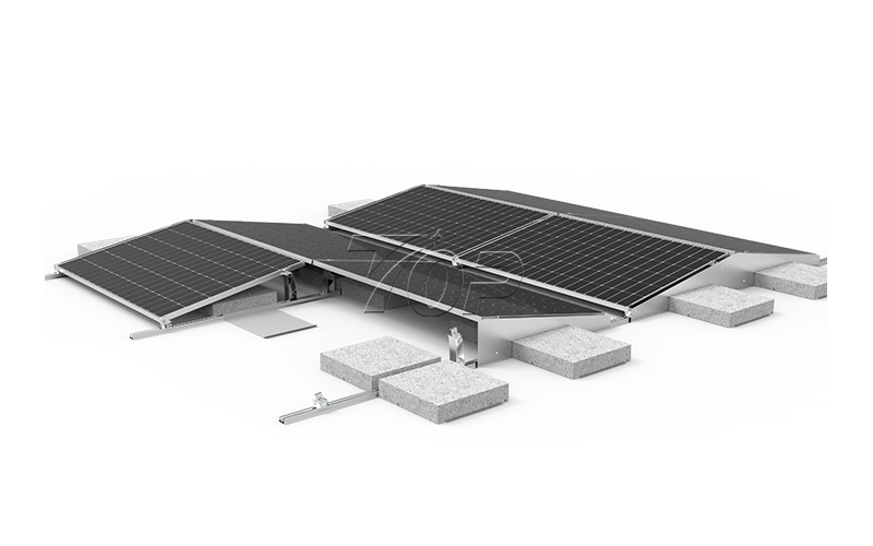 flat roof ballasted solar racking solutions