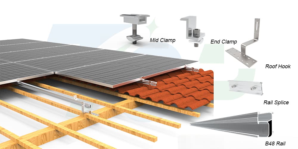 stainless steel tile roof solar hook supplier