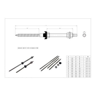 Solar hanger bolt with EPDM washer