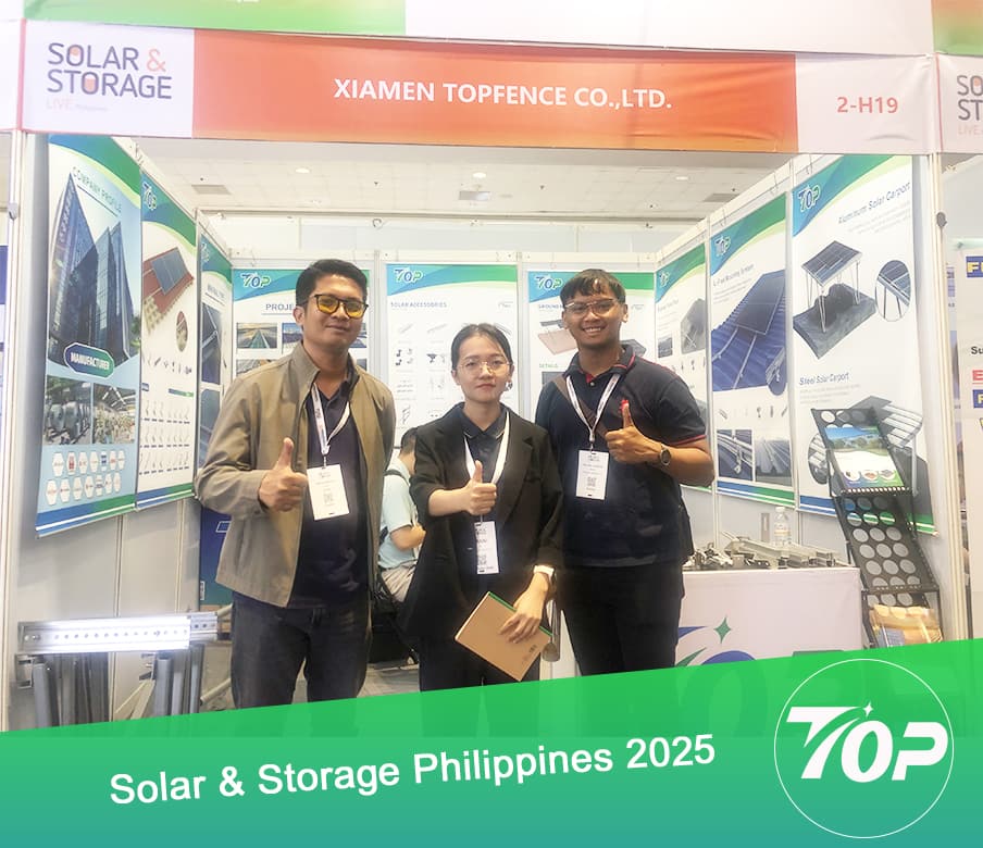 샤먼 탑펜스(Xiamen TopFence Co., Ltd.)는 2025년 필리핀 태양광 및 저장 전시회(Solar & Storage Philippines 2025)에서 혁신적인 태양광 설치 솔루션을 성공적으로 선보였습니다.